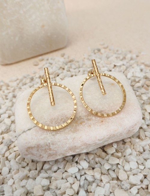 Boucles d'oreilles graphiques Okkan dorées à l'or fin