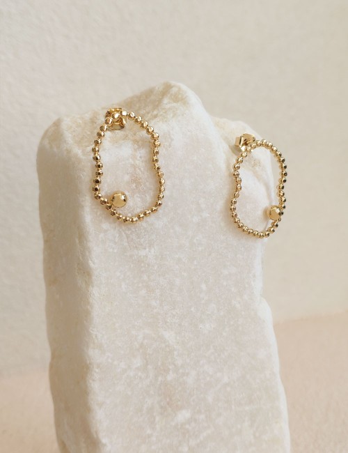 Boucles d'oreilles Sane dorées à l'or fin