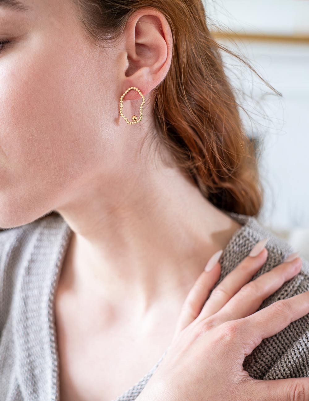 Boucles d'oreilles Sane dorées à l'or fin