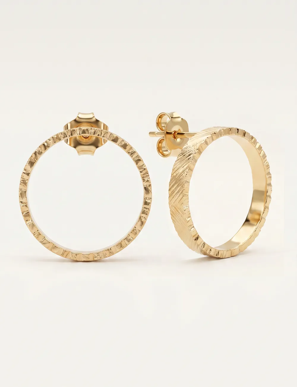Boucles d’oreilles Mage Gravé dorées à l’or fin