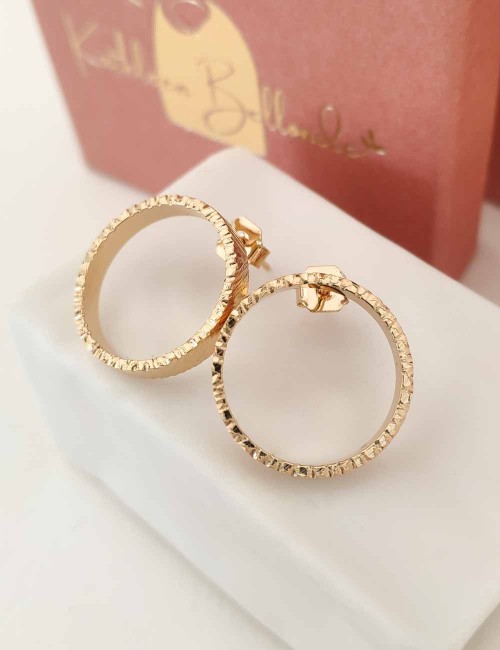 Boucles d’oreilles Mage Gravé dorées à l’or fin