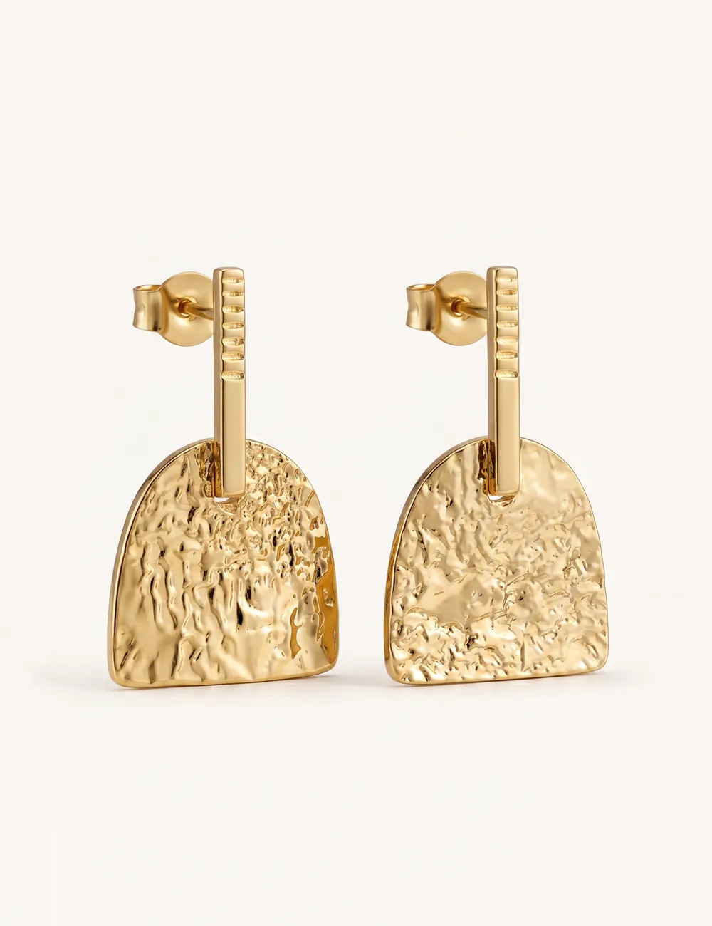 Boucles d’oreilles Louisa dorées à l’or fin – Empreinte de dentelle