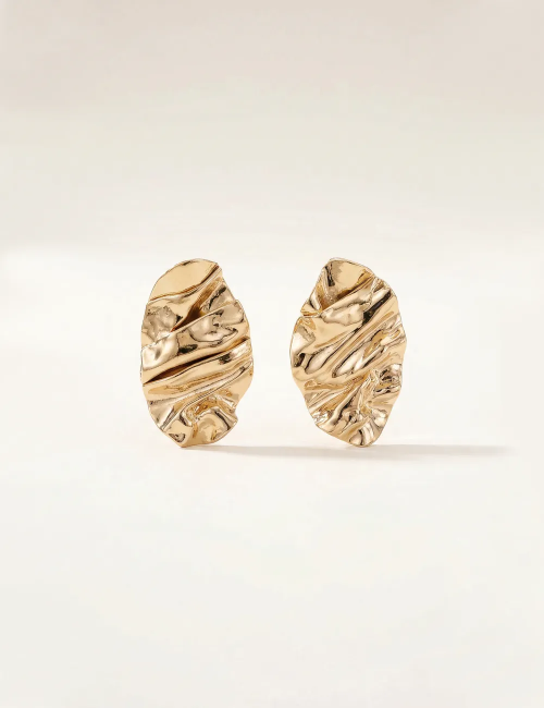 Boucles d’oreilles Plateau Rosa Mini – Boucles texturées dorées ou argentées