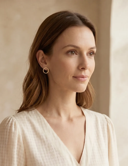 Boucles d’oreilles Mage Gravé dorées à l’or fin