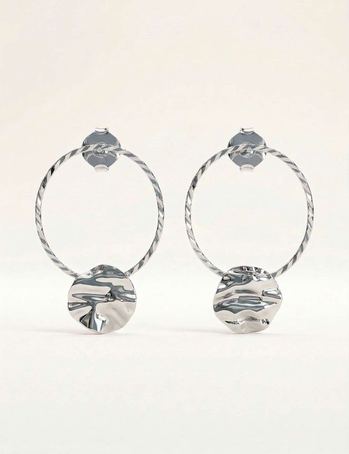 Boucles d’oreilles Monterosa – Créoles texturées dorées ou argentées