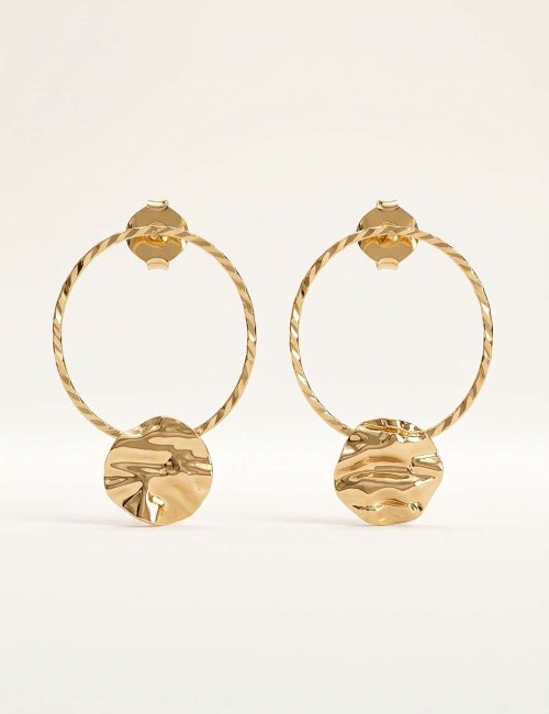 Boucles d’oreilles Monterosa – Créoles texturées dorées ou argentées