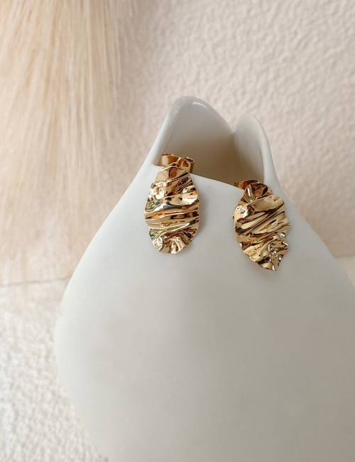 Boucles d’oreilles Plateau Rosa Mini – Boucles texturées dorées ou argentées