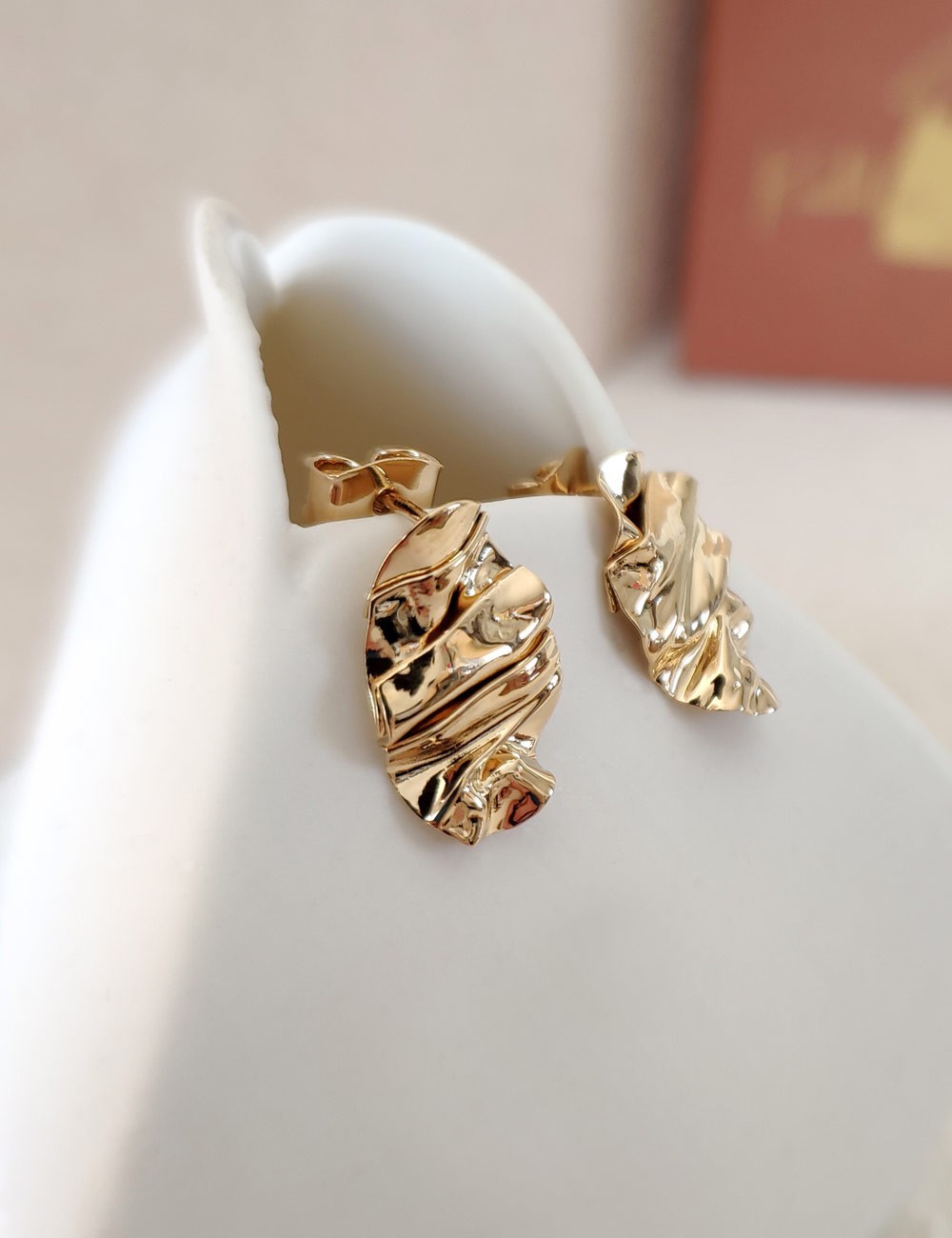 Boucles d’oreilles Plateau Rosa Mini – Boucles texturées dorées ou argentées