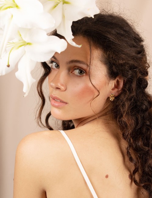 Boucles d’oreilles Plateau Rosa Mini – Boucles texturées dorées ou argentées