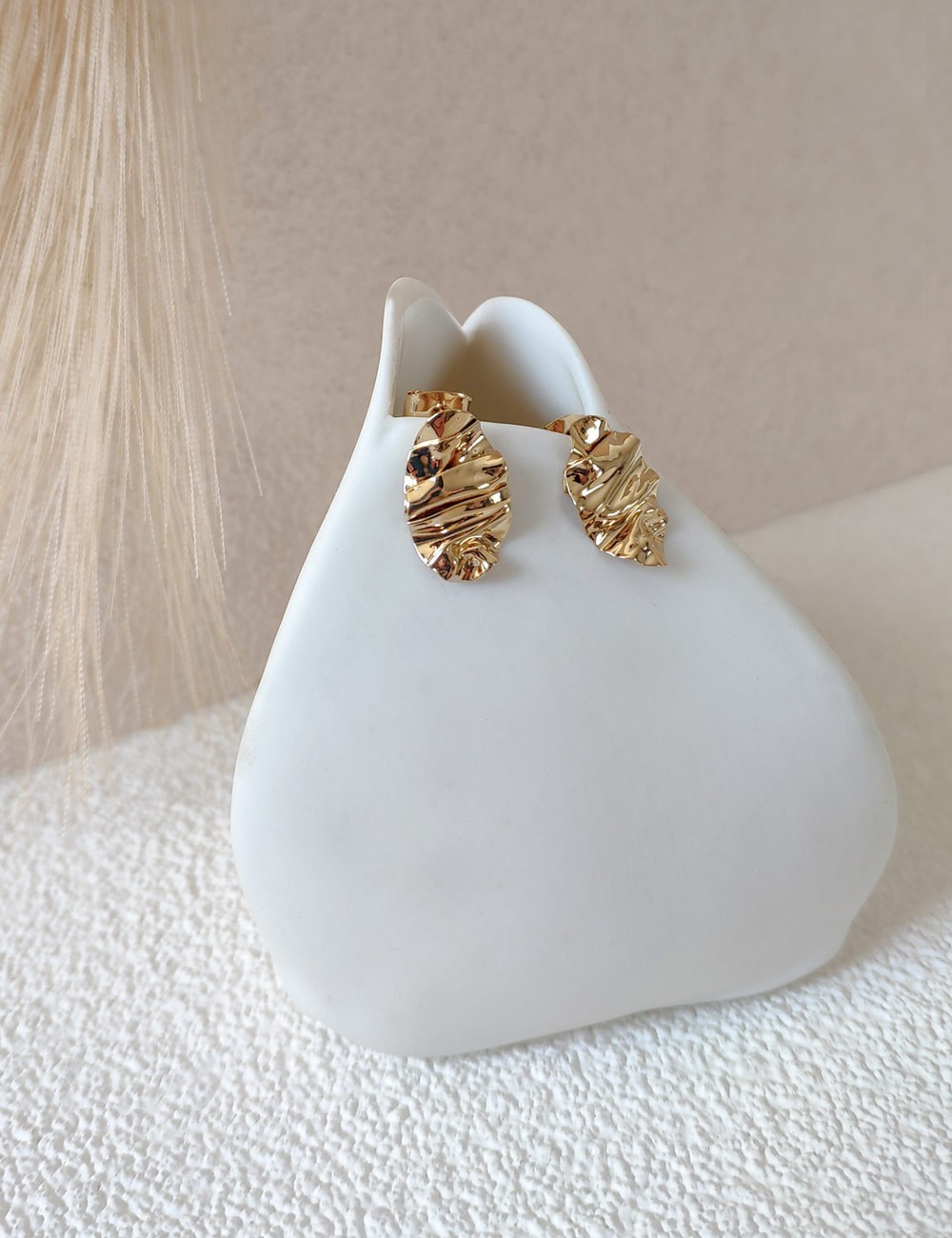 Boucles d’oreilles Plateau Rosa Mini – Boucles texturées dorées ou argentées