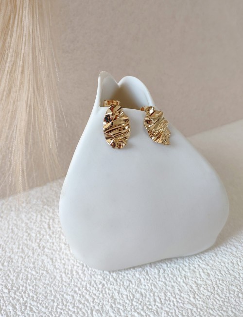 Boucles d’oreilles Plateau Rosa Mini – Boucles texturées dorées ou argentées