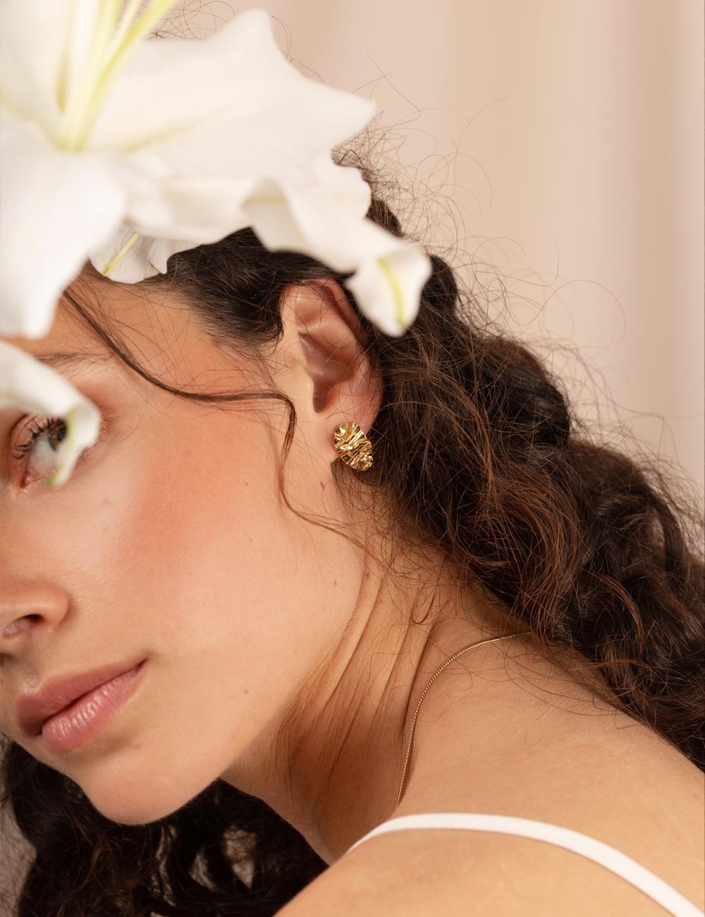 Boucles d’oreilles Plateau Rosa Mini – Boucles texturées dorées ou argentées