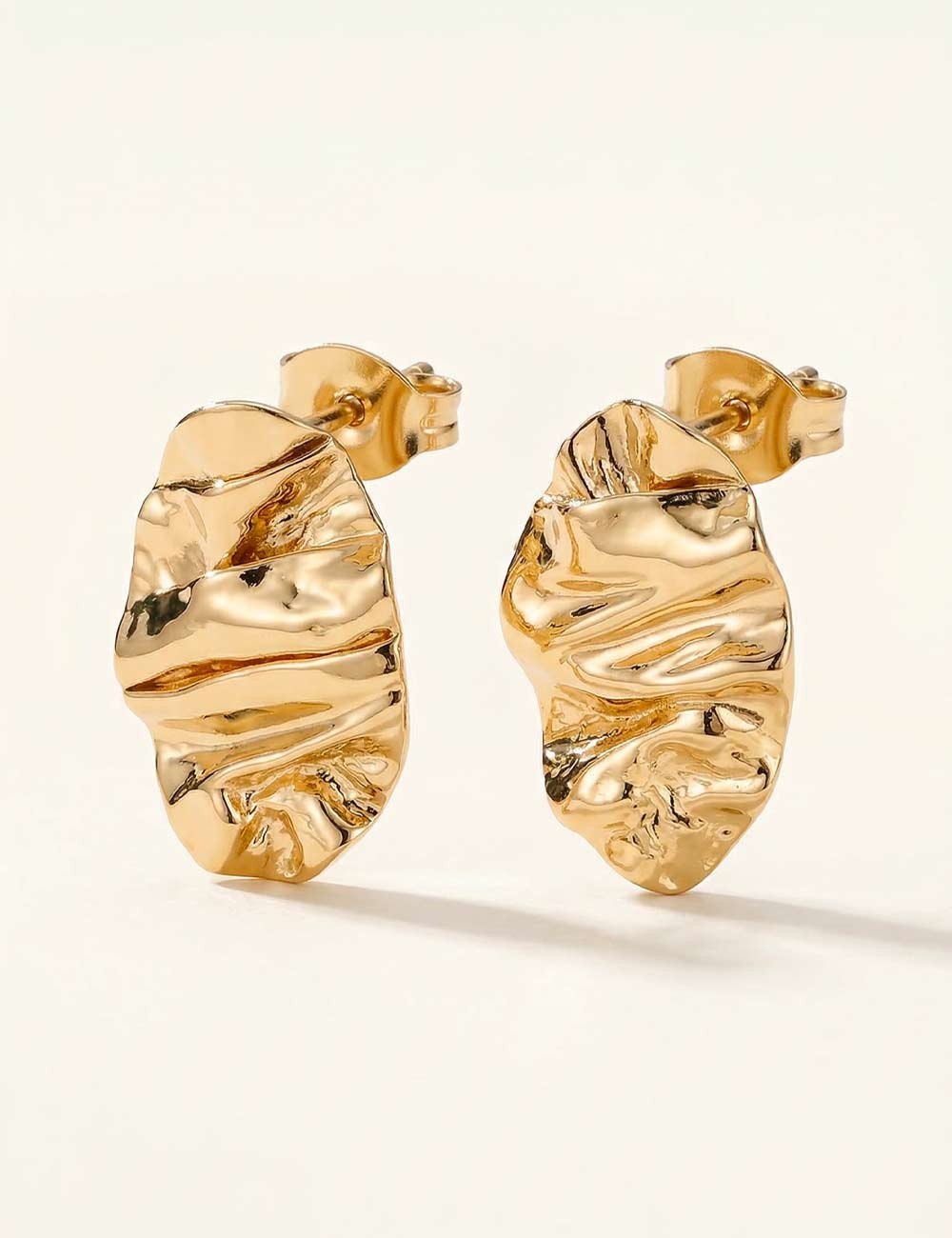 Boucles d’oreilles Plateau Rosa Mini – Boucles texturées dorées ou argentées