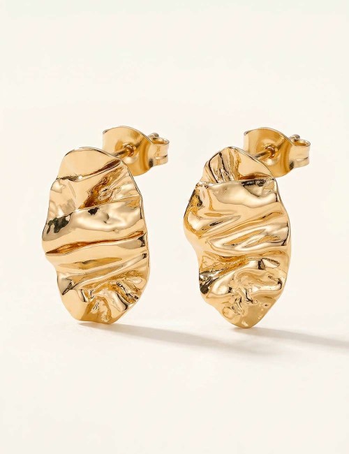 Boucles d’oreilles Plateau Rosa Mini – Boucles texturées dorées ou argentées