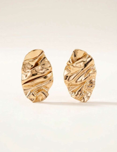 Boucles d’oreilles Plateau Rosa Mini – Boucles texturées dorées ou argentées