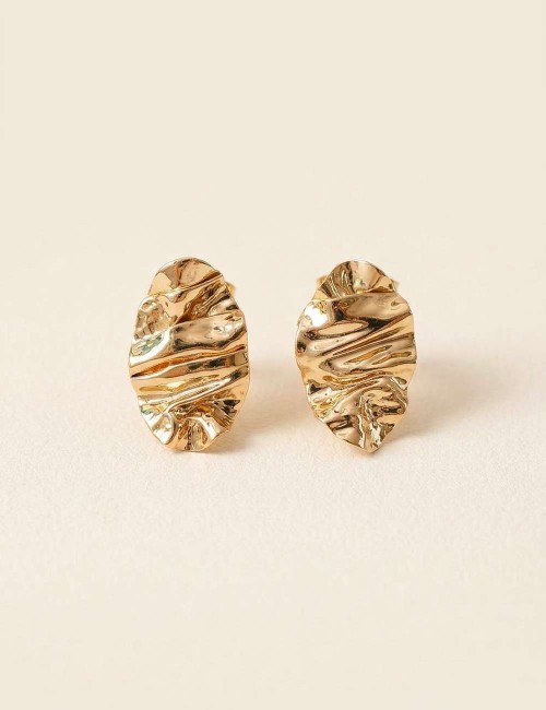 Boucles d’oreilles Plateau Rosa Mini – Boucles texturées dorées ou argentées