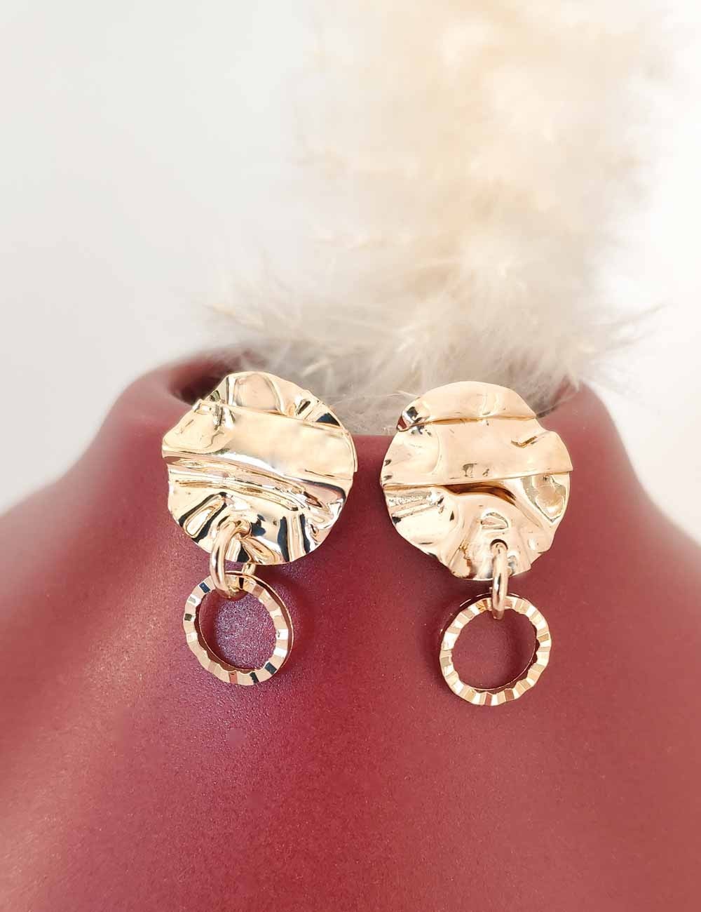 Boucles d’oreilles La Serra Babil – Boucles texturées dorées ou argentées