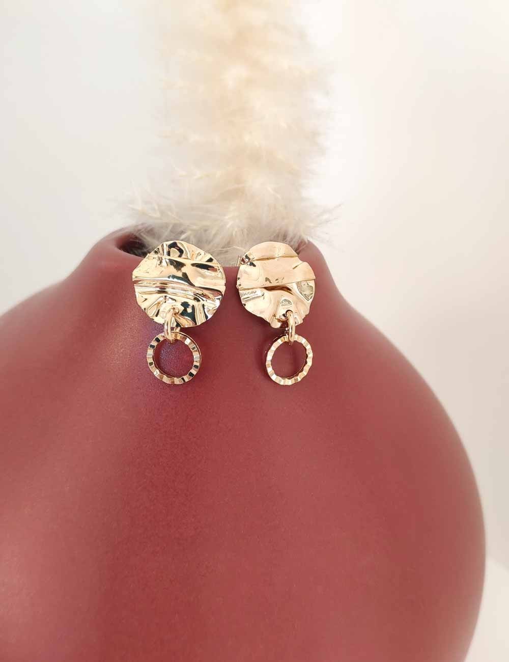 Boucles d’oreilles La Serra Babil – Boucles texturées dorées ou argentées