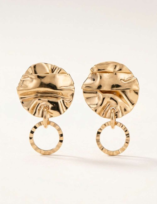 Boucles d’oreilles La Serra Babil – Boucles texturées dorées ou argentées