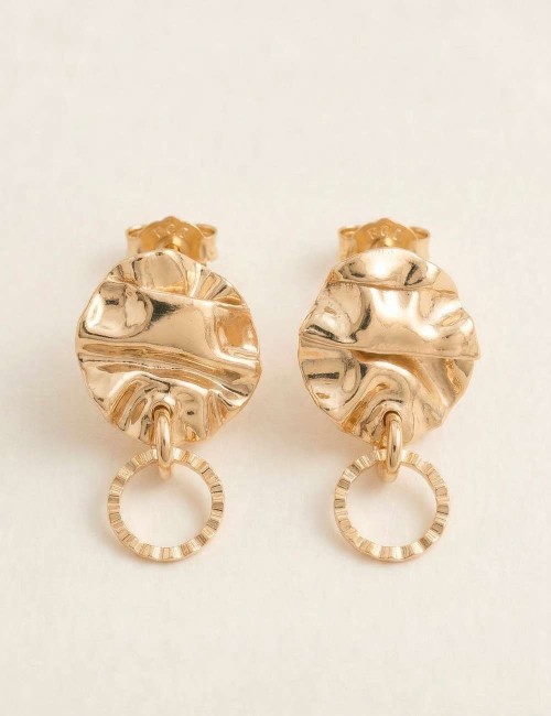 Boucles d’oreilles La Serra Babil – Boucles texturées dorées ou argentées
