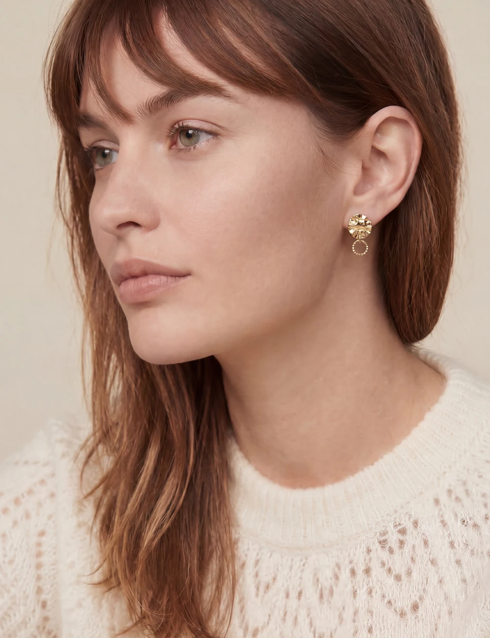 Boucles d’oreilles La Serra Babil – Boucles texturées dorées ou argentées